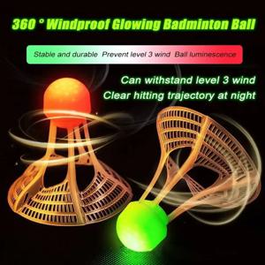 1pc Glow-In-The-Dark 방풍 배드민턴 셔틀콕 공 바람 저항 훈련 액세서리 야간 야외 스포츠 용품