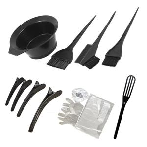 12pcs DIY 머리 염색 색조 브러쉬 그릇 귀마개로 설정 염료 믹서 헤어 스타일 헤어 스타일링 스타일링 일회용 도구