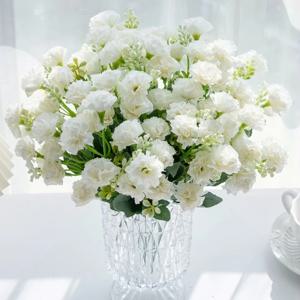 5 포크 15 작은 카네이션 웨딩 아치 장식 크리스마스 화환 액세서리 홈 꽃 배열 인공 꽃