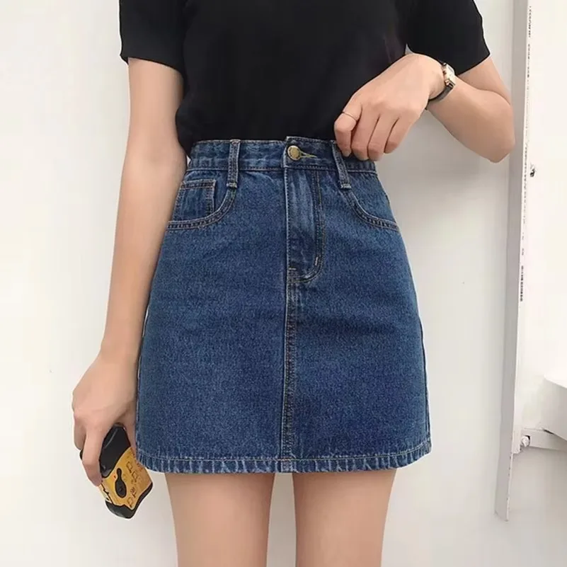 여성을위한 여름 데님 짧은 치마 높은 Wiast 섹시한 꽉 가방 힙 스커트 레이디 슬림 맞는 Y2K 여성 짧은 청바지 스커트 DURIKIES