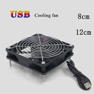 수신기 DVR Xbox TV 박스 라우터 무음 섀시 쿨러 용 8/12cm 12V USB 전원 컴퓨터 PC 케이스 팬