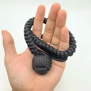 DIY 원숭이 주먹 채찍 팔찌 야외 EDC 자기 방어 로프 강철 공 깨진 창 차단기 개인 안전 키 체인 도구