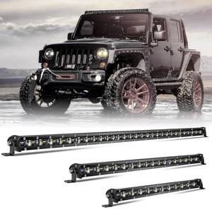 BraveWAY 슬림 LED 작업 라이트 바 작동 오프로드 트랙터 자동차 트럭 ATV UTV SUV 4WD 4x4 드라이빙 라이트 12V 단일 행 LED 바