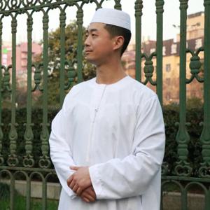 Djellaba 남성용 이슬람 의상, 사우디 원피스 무슬림 남성, Boubou 모로코 카프탄, 흰색 라운드 넥 토브