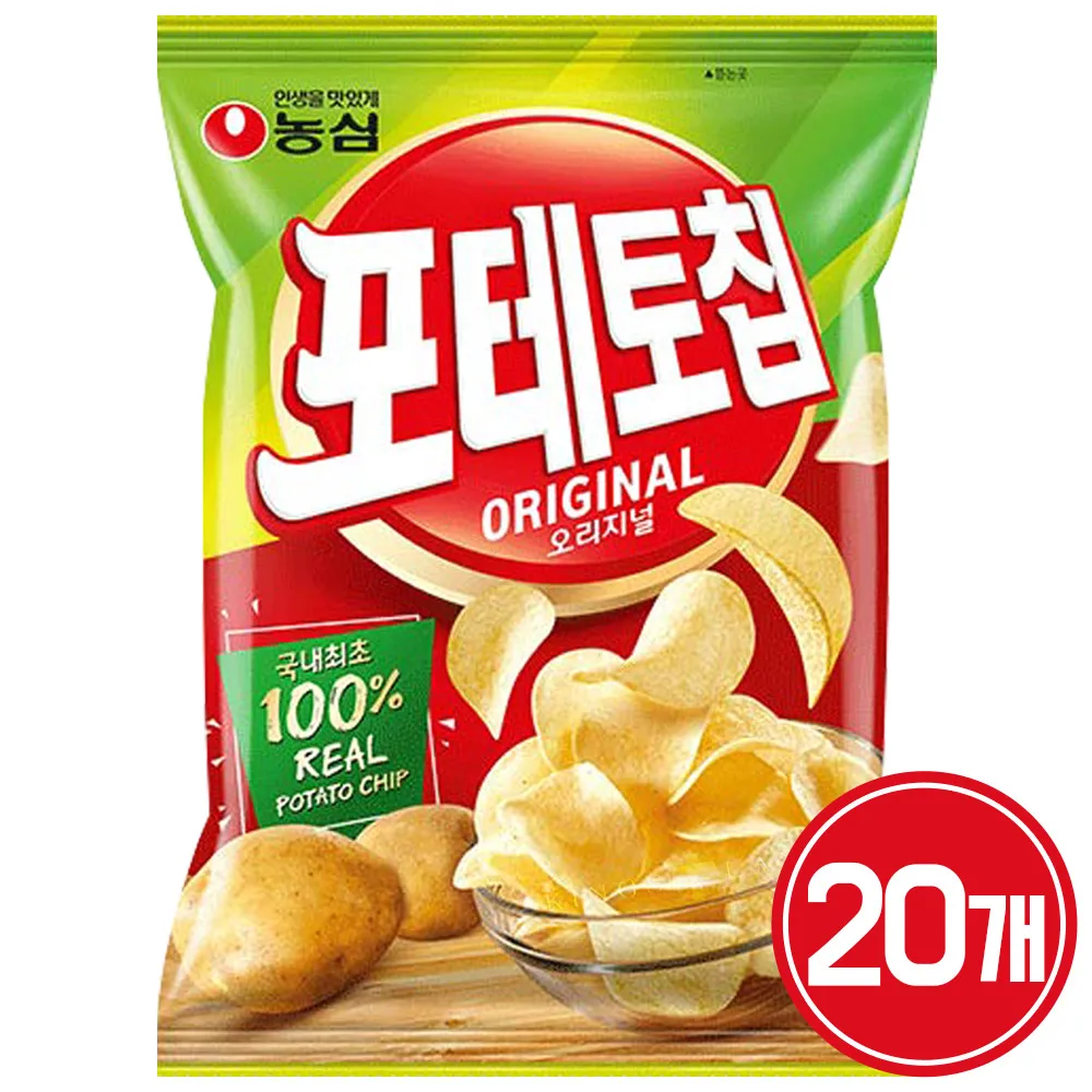 농심 포테토칩 오리지널 60g 20개
