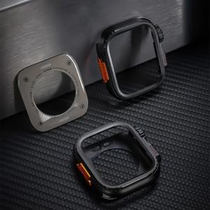 Apple Watch 용 금속 범퍼 케이스 iWatch 시리즈 9 8 7 6 5 4 SE 용 49MM 45mm 44mm 보호 프레임 커버 Ultra 2 49mm로 변경