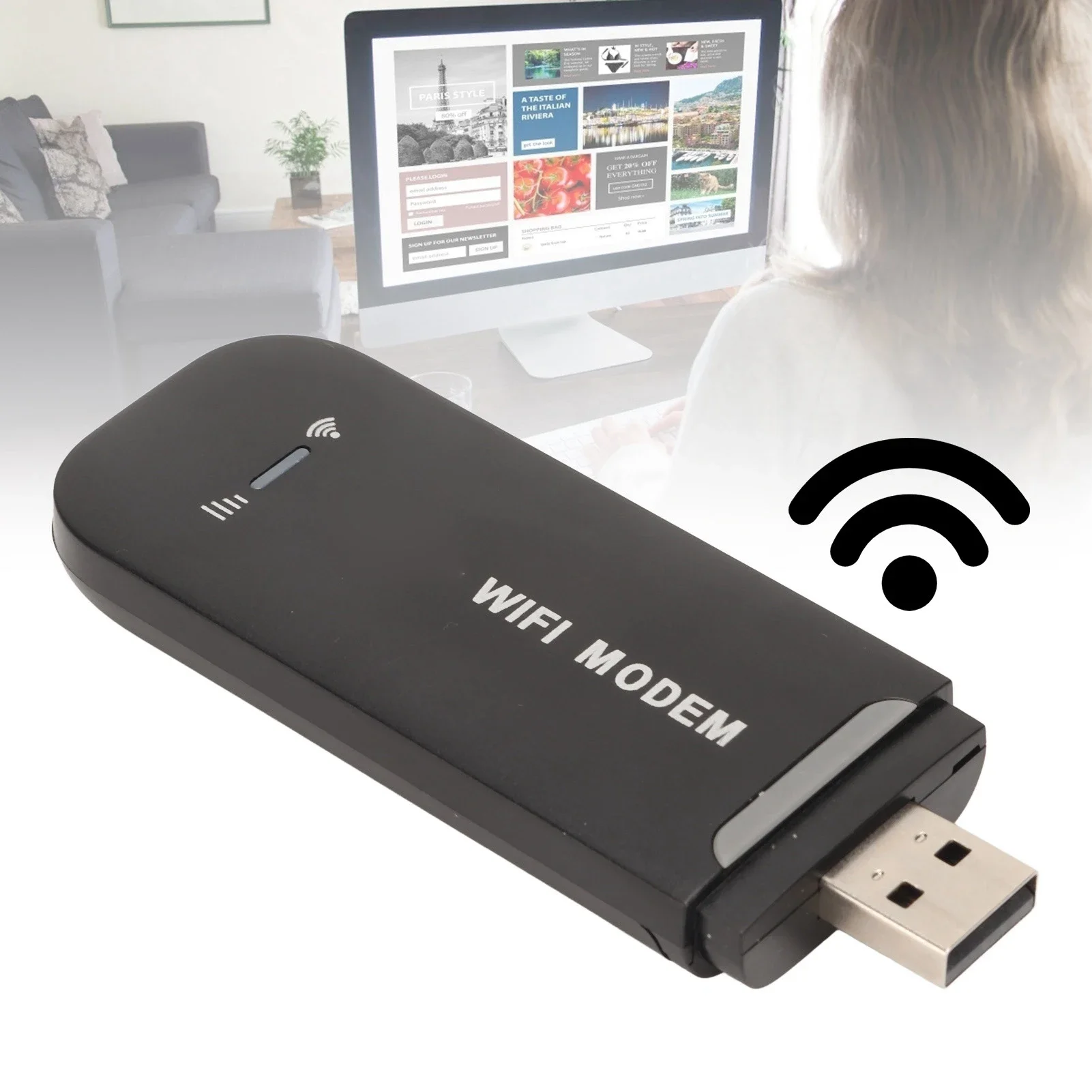 4G 와이파이 라우터 블랙 최대 10명 사용자 안정적인 간편 연결 USB 플러그 앤 플레이 4G LTE 라우터 (핫스팟, 마이크로 SIM 카드, 휴대폰, PC용)