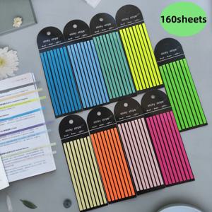 160 시트 투명 스티커 노트, 자기 접착 주석, 책 읽기 책갈피 탭, 메모장 미적 문구 인덱스 탭