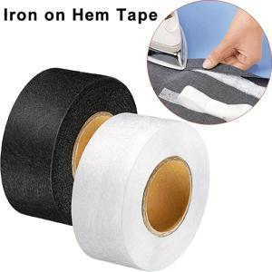 2 롤 블랙 화이트 양면 Interlining 접착 패브릭 의류 철 밑단 테이프 Interlining 웹 DIY 바느질 패치 워크 Acces