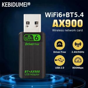 AX900 USB WiFi 6 Bluetooth 5.4 어댑터 2in1 동글 듀얼 밴드 2.4G 및 5GHz 네트워크 무선 수신기 드라이버 Windows 10/11 무료