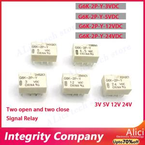 5-10 개/몫 G6K-2P-Y-3VDC G6K-2P-Y-5VDC G6K-2P-Y-12VDC G6K-2P-Y-24VDC DIP-8 3V 5V 12V 24V 2개의 개방형 및 2개의 폐쇄 신호 릴레이