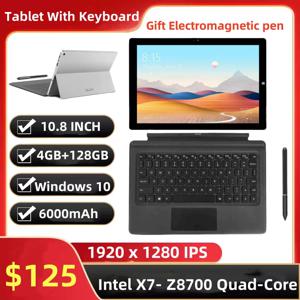 SUPI 64Bit 2in1 10.8 인치 태블릿 Windows 10 Intel X7-Z8700 4GB RAM 128GB ROM HD-MI 1920x1200IPS 6000mAh 선물 전자기 펜