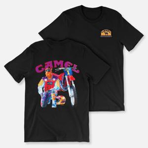 빈티지 자동차 낙타 담배 티셔츠 빈티지 코튼 탑 티셔츠 반팔 streetwear 대형 오토바이 스포츠