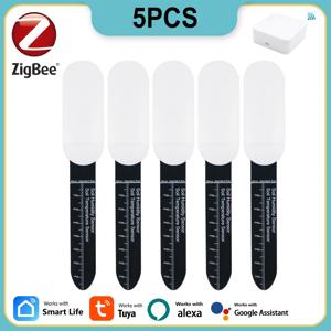 1-5pcs Zigbee Tuya 스마트 토양 테스터 습도 온도 수분 센서 휴대 전화 APP 식물 정원에 대한 실시간 모니터