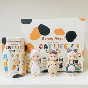 새로운 천사 고품질 일일 고양이 생활 시리즈 블라인드 박스 기념일 데스크탑 장식품 피규어 인형 모델 장식 장난감 Brithday 선물