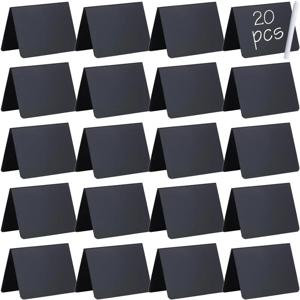 5-20PCS 미니 PVC 칠판 메뉴 라벨 칩 메시지 보드 재활용 가능한 칠판 뷔페 웨딩 파티 장식 장식품 메모 소품