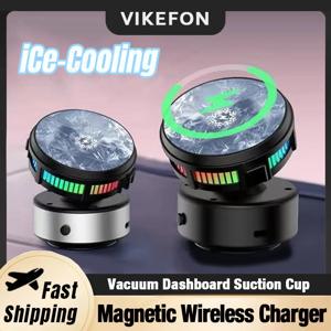 iCE 냉각 자동차 자기 무선 충전기 Tesla Magsafe iPhone 16 15 14 13 12 용 진공 흡착 대시 보드 마운트 전화 홀더