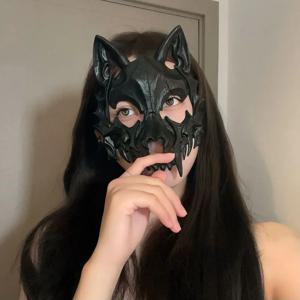 공포 반 얼굴 마스크 할로윈 코스프레를위한 조절 가능한 스트랩 펑크 해골 악마 할로윈 의상 소품 악마 해골 마스크