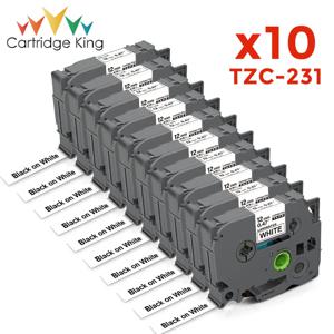 10PK 6/9/12mm TZe231 TZe 테이프 Brother TZe-231 교체 검정색 흰색 적층 라벨 Brother PT 라벨 메이커와 호환 가능