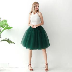 5 레이어 65cm 블랙 플리츠 스커트 섹시한 미디 Tulle 스커트 하이 웨이스트 풀 라이닝 성인 투투 한국 스타일 여성 Jupe Femme Faldas