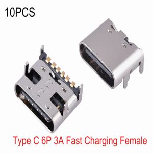 마이크로 USB C타입 3.1 6 핀 암컷 3A 고전류 충전 SMT 소켓 커넥터, 전기 장난감 고속 충전 TYPE-C-31-M-17