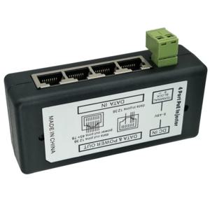 4 LAN 포트 이더넷 모듈을 통한 수동 전원 공급 장치 인젝터 DC 9-48V IP 카메라 전원 공급 장치 PoE 스위치 어댑터 PoE 상자