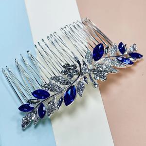 Dreamy Sapphie 블루 웨딩 모자를 쓰고 있죠 헤어 빗 신부 헤어 액세서리