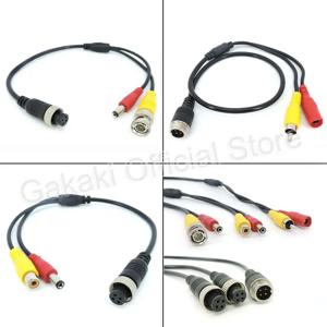 항공 헤드 M12 4Pin 남성 여성 BNC DC RCA 남성 여성 확장 커넥터 CCTV 카메라 보안을위한 케이블 어댑터