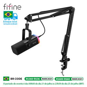 FIFINE 다이나믹 XLR 마이크 키트, 믹서용 붐 암 포함, 게임용 USB 마이크 세트, RGB 포함, PC PS5/4 AmpliGame AM8T 용 볼륨 컨트롤