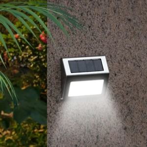 3LED 스텝 조명 스테인리스 스틸 태양광 울타리 조명 방수 야외 LED 벽 램프 계단 정원 울타리 파티오용 데크 조명