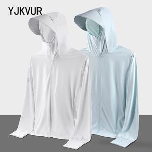 YJKVUR 남녀공용 UPF 50 + UV 자외선 차단 후드 재킷, 경량 긴 소매 썬 셔츠, 야외 하이킹 포켓 포함