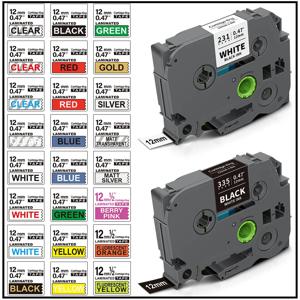 Brother TZe 테이프 TZ231과 호환되는 12mm TZe231 테이프 Brother P-touch H110 라벨 메이커용 흰색 6/9mm TZe221 TZe211 검정색