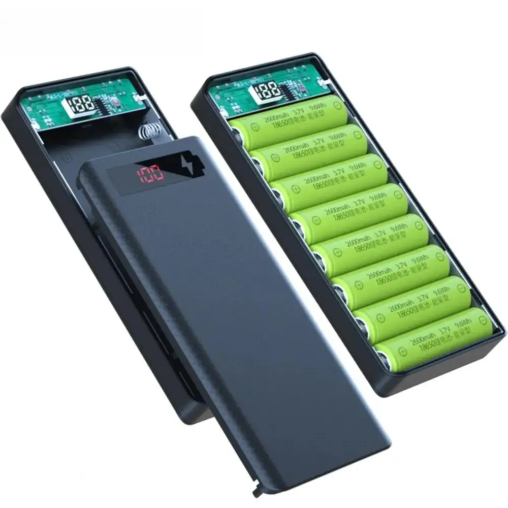 듀얼 USB 마이크로 USB 유형 C 전원 은행 쉘 5V DIY 쉘 18650 홀더 케이스 배터리없이 분리형 배터리 충전 보관함
