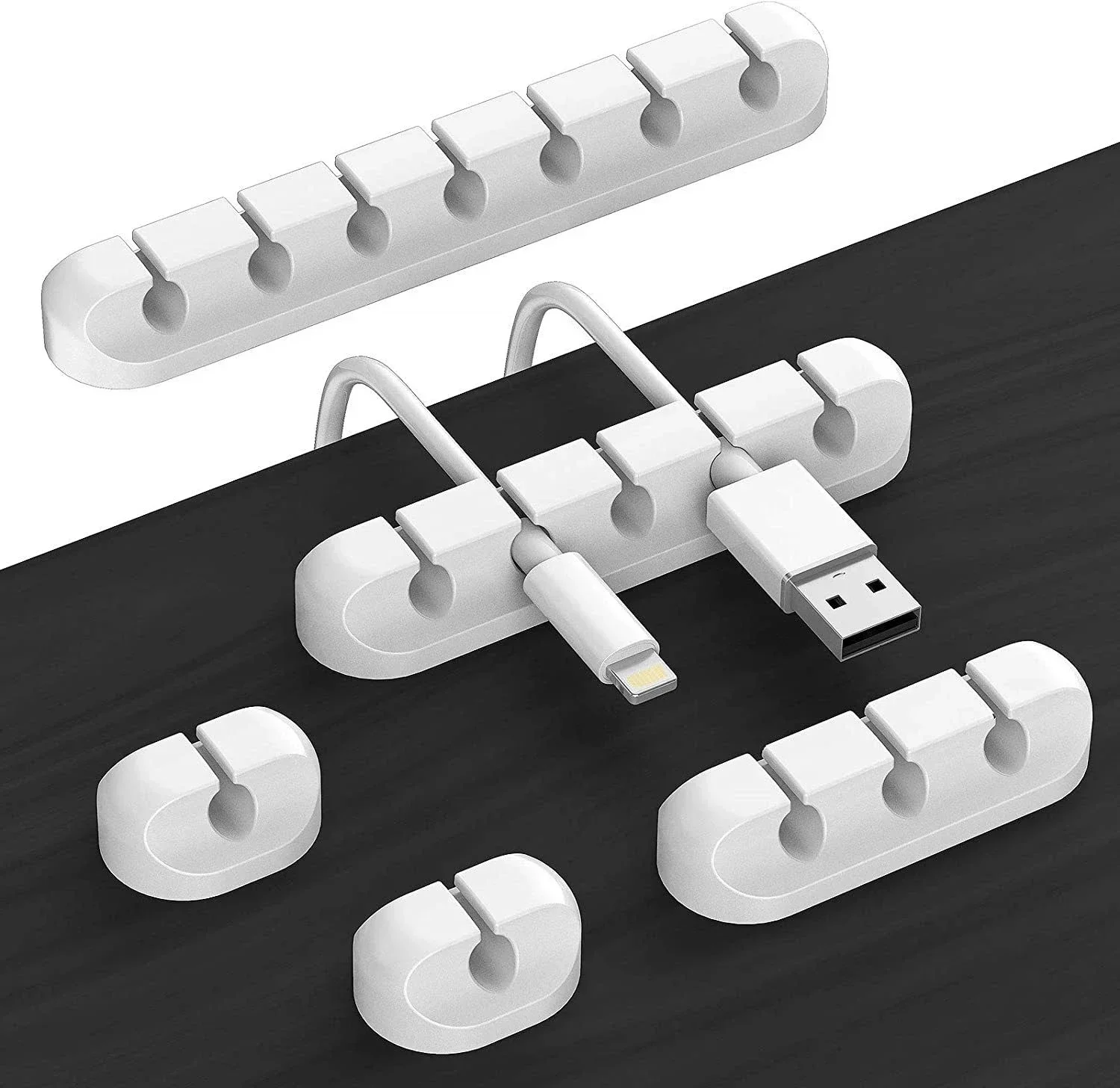 VIKEFON 케이블 코드 와이어 주최자 실리콘 USB 케이블 와인 더 관리 클립 iPhone 용 마우스 키보드 헤드셋 용 자체 접착