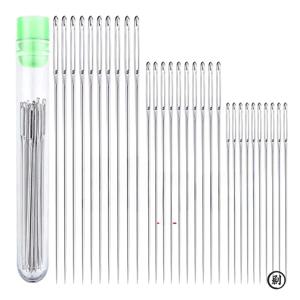 30pcs 3 크기 큰 눈 바느질 바늘 크로스 스티치 뜨개질 바늘 수제 가죽 자수 스레드 바늘 바느질 액세서리