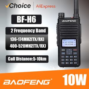 Baofeng 공식 매장 BF-H6 워키토키 장거리 햄 라디오 송신기, 대용량 듀얼 밴드 양방향 cb무전기