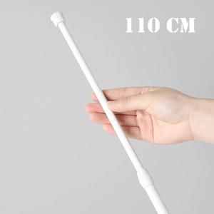 30-110cm 조정 가능한 금속 커튼 막대 욕실 바 샤워 용 스프링로드 확장형 텔레스코픽 폴 드릴링 교수형 막대 없음