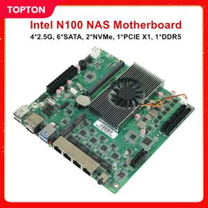 2025 Topton 12세대 Intel N100 4*2.5G i226 NAS 마더보드 6베이 6*SATA3.0 소프트 라우팅 1*DDR5 4800MHz 방화벽 ITX 메인보드