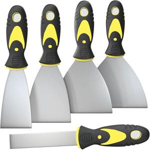 5Pcs 퍼티 나이프 1-5 인치 페인트 스크레이퍼 도구 녹 없음 건식 벽체 수리에 적합 벽지 제거 진흙 석고 긁기