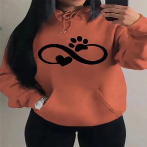 크리 에이 티브 고양이 팜과 사랑 크리 에이 티브 디자인 하트 패턴 후드 여성 패션 캐주얼 Hoody 힙합 양털 streetwear 느슨한
