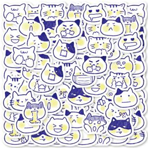 40pcs 귀여운 파란 고양이 만화 낙서 스티커 장식 노트북 오토바이 가방 클래식 장난감 스크랩북 방수 PVC 데칼