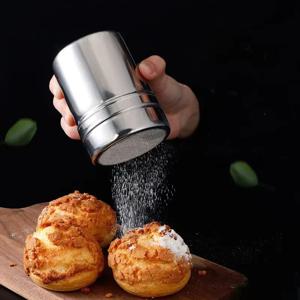 스테인레스 스틸 파우더 아이싱 설탕 캔, 미세 메쉬, 커버 포함, 소다, 코코아 파우더, 옥수수 전분, 커피, 밀가루용