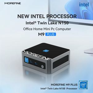 MOREFINE 2025 M9 N150 미니 PC 휴대용 게임용 데스크탑 컴퓨터 Minipc 듀얼 LAN 2.5G/1G WiFi 6 BT5.2 DDR4 NVME SSD Windows 11 Pro