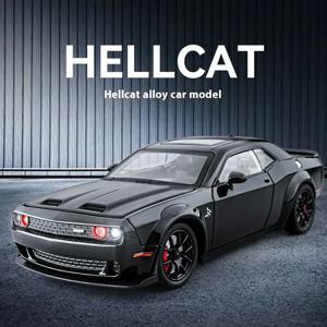 1:24 Challenger Hellcat Redeye 합금 자동차 모델 소리와 빛 어린이 장난감 생일 선물 미니어처 Voiture