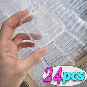 24Pcs 새로운 투명 작은 사각형 상자 작은 지우기 스토리지 미니 귀마개 저장소 보석 포장 귀걸이 보석 주최자