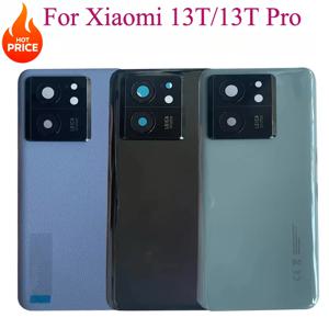 Xiaomi 13T 배터리 커버의 새로운 기능 Xiaomi Mi 13T Pro 뒷면 커버 (카메라 렌즈 포함) 용 후면 유리 도어 하우징 교체 부품