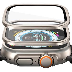 Apple Watch Ultra 2 용 알루미늄 합금 케이스 + 강화 유리 iWatch Ultra 49mm 커버 필름 용 49mm 스크래치 방지 화면 보호기
