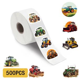 500PCS 만화 트랙터 롤 스티커 스케이트 보드 아트 그림 노트북 낙서 PVC 방수 미적 커뮤니티 기숙사 Sticke