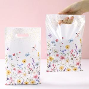 핸드백 캔디 가방 야생화 용수철 생일 파티 선물 포장 가방, 1 번째 생일 베이비 샤워 소녀 파티 용품, 10 개, 25 개, 50 개