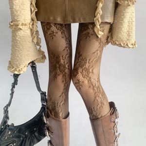 2025 새로운 스타킹 여성 섹시한 레이스 꽃 허벅지 높은 스타킹 팬티 스타킹 란제리 양말 메쉬 Fishnet 스타킹 여성 스타킹